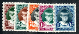 57 Lux 1929 YT 214/18 Mnh** Cat 20.€ (Offers Welcome!) - 1926-39 Charlotte Rechterzijde