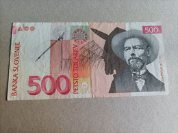 Billete De Eslovenia De 500 Tolarjev, Año 1992, Serie AA - Eslovenia