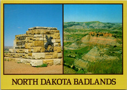 North Dakota Badlands Showing Theodore Roosevelt Marker - Sonstige & Ohne Zuordnung