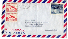 CHILI--1960--lettre  Pour NANTERRE-92 (France)- Timbres (avion ) Sur Lettre...cachet - Chili