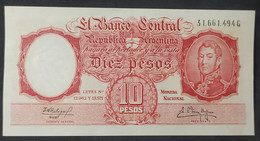 Argentina – Billete Banknote 10 Pesos Moneda Nacional – Ley 12.962 Y 13.571 – Serie G - Año 1961 - Argentina