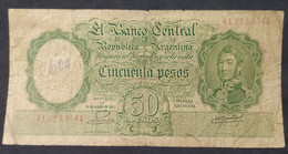 Argentina – Billete Banknote De 50 Pesos Moneda Nacional – Serie A – Números Rojos – Año 1954 - ENVÍO GRATIS - Argentina