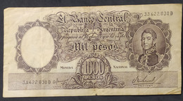 Argentina – Billete Banknote De 1.000 Pesos Moneda Nacional – Serie D – Año 1968 - Argentina