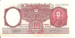 ARGENTINE 10 PESOS ND1954-63 AUNC P 270 - Argentina