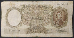 Argentina – Billete Banknote De 5.000 Pesos Moneda Nacional – Serie A – Año 1968 - ENVÍO GRATIS - Argentina