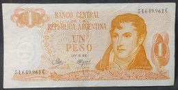 Argentina – Billete Banknote De $1 Ley 18.188 – Serie C – Año 1972 - Argentina