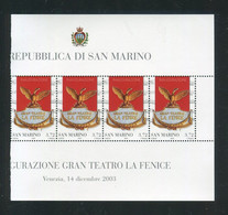 SAN MARINO 2003 LA FENICE  QUARTINA ** MNH - Unused Stamps