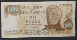 Argentina – Billete Banknote De $1.000 Ley 18.188 – Serie B – Año 1976 - Argentine