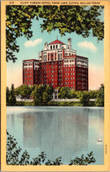 Texas Dallas Cliff Towers Hotel From Lake Cliffs 1948 Curteich - Dallas