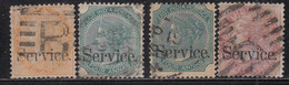 British East India Used 1867, QV SERVICE, 4 Diff., (3 Values + 4as Shades) - 1854 Britische Indien-Kompanie