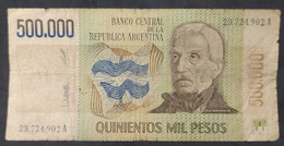 Argentina – Billete Banknote De $500.000 Ley 18.188 – Serie A – Año 1980 - Argentine