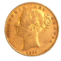 Royaume-Uni-Souverain Victoria 1862 Londres - 1 Sovereign