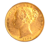 Royaume-Uni-Souverain Victoria 1864 - 1 Sovereign