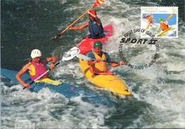 (1 Oø 20 A) Australia (Canoe-Kayak 5 Cent Stamp) Maxicard (pre-paid To Worldwide Destination) 2024 Paris Olympic Sport - Canoa