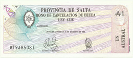 Argentina ( Provincia De Salta ) - 1 Austral - ND ( 1986 ) - Pick: S 2612.e - Unc. - Serie D - Bono Cancelacion De Deuda - Argentine