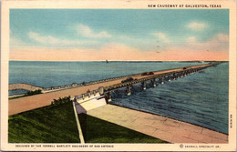 Texas Galveston The New Causeway 1937 Curteich - Galveston