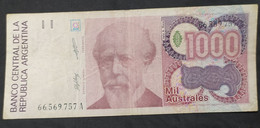 Argentina – Billete Banknote De 1.000 Australes – Serie A – Año 1989 - Argentine