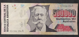 Argentina – Billete Banknote De 500.000 Australes – Serie A – Año 1991 - Argentine