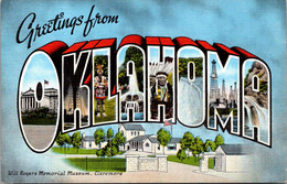 Greetings From Oklahoma Large Letter Linen - Saluti Da.../ Gruss Aus...