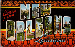 Greetings From New Orleans Louisiana Large Letter Linen - Saluti Da.../ Gruss Aus...