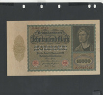 ALLEMAGNE - Billet 10000 Mark 1922 SUP/XF Pick-071 § - 10.000 Mark