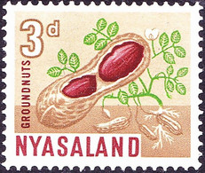 NYASALAND 1964 QEII 3d Red-Brown, Yellow-Green & Bistre-Brown SG202 MH - Rhodesia & Nyasaland (1954-1963)