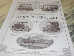 ANCIENNE PUBLICITE  L AUTOMOBILES   GARDNER SERPOLLET 1905 - Coches