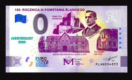 0 Euro Souvenir 100 Rocznica Powstania Śląskiego Anniversary Poland PLAN 2021-1 - Pologne