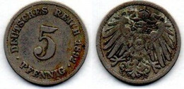 MA 18864  / Allemagne - Deutschland - Germany 5 Pfennig 1892 F TB - 5 Pfennig