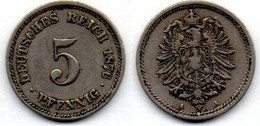 MA 18865  / Allemagne - Deutschland - Germany 5 Pfennig 1876 A TB+ - 5 Pfennig