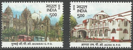 India 2013 Heritage Buildings Mumbai GPO Agra HPO Architecture 2v Set MNH - Autres & Non Classés