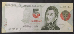 Argentina – Billete Banknote De 5 Pesos Convertibles – Serie A – Primer Diseño – Año 1994 - Argentine
