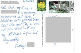 C2 : Germany Little Sheep Stamps Used On Postcard - Brieven En Documenten