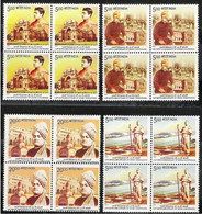 India 2013 Swami Vivekananda 150th Birth Anniversary Religious Philosopher 4v SET In Block Of 4's MNH - Autres & Non Classés