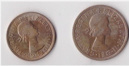 INGHILTERRA - 1/2 CROWN  1955 + 2 SCHILLING  67 - K. 1/2 Crown