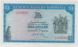 Reserve Bank Of Rhodesia  - One Dollar  - 18/08/1971 Pick 30a Firma Nhb Bruce - Rhodesia