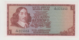 South African Reserve Bank, Banconota Sudafrica 1 Rand  " Jan Van Riebeeck  " P 109a 1966  Piega Al Centro Ma Perfetta - Suráfrica