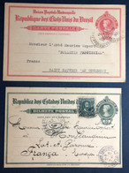 Brésil, Lot De 2 Entiers-carte - (B4348) - Lettres & Documents