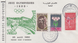 Enveloppe  FDC  1er  Jour   TUNISIE   Jeux   Olympiques   ROME   1960 - Estate 1960: Roma