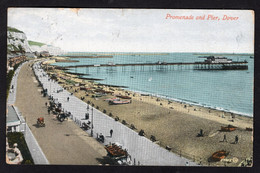 DOVER - PROMENADE AND PIER - DOVER - CARTOLINA FP SPEDITA NEL 1914 - Dover