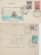 ARGENTINA - 1960/1964 - BASES POLAIRES / ANTARCTIQUE - 2 ENVELOPPES COMPLETES - Research Stations
