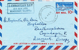 USA Aerogramme 10 C. Sent To Denmark Elmhurst 4-8-1959 - 2c. 1941-1960 Cartas