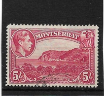 MONTSERRAT 1942 5s SG 110a PERF 14 FINE USED Cat £6 - Montserrat