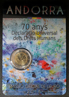 AN20018.2 - COINCARD ANDORRE - 2018 - 2 € Comm Déclaration Des Droits De L’homme - Andorre