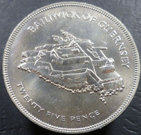 Guernsey - 25 Pence 1977 - Giubileo D'argento Della Regina Elisabetta II - KM# 31 - Guernesey