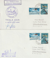 AUSTRALIAN ANTARCTIC - 1983 - EXPEDITION POLAIRE - 2 ENV. Des MS THALA DAN (SIGNATURE Du CHEF D'EXPEDITION) + NELLA DAN - Briefe U. Dokumente