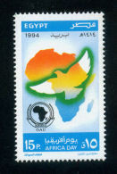 EGYPT / 1994 / OAU / OUA / AFRICA DAY / ORGANIZATION OF AFRICAN UNITY / MAP / DOVE / MNH / VF - Ungebraucht