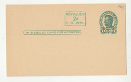 US 1952 Uprated Postal Stationery Postcard Not Posted B230120 - 1901-20