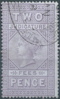 Great Britain-ENGLAND,Queen Victoria,1880-1900 Revenue Stamp Tax Fiscal,JUDICATURE FEES,2 Pence,Used - Steuermarken