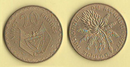 Rwanda 20 Franchi 1977 20 Francs Brass Coin - Rwanda